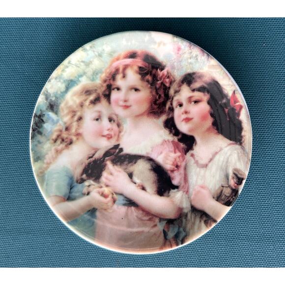 Victorian Masterwork Paintings on VTG 4 inch Porcelain Collector Plates SET 2003 - Picture 6 of 7